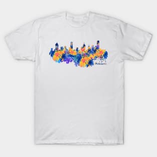 Melbourne Watercolor Skyline T-Shirt